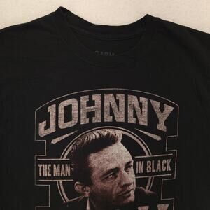 Johnny Cash Band Crew Neck Short Sleeve Graphic Shirt Mens Size Small S Black